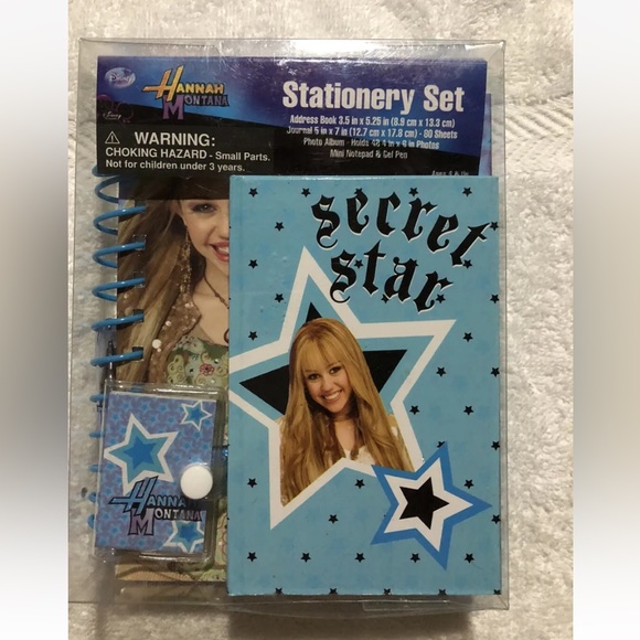 Hannah Montana Miley Cyrus Disney Stationary Set, Two T.V. Pens, and Stickers - Picture 2 of 10